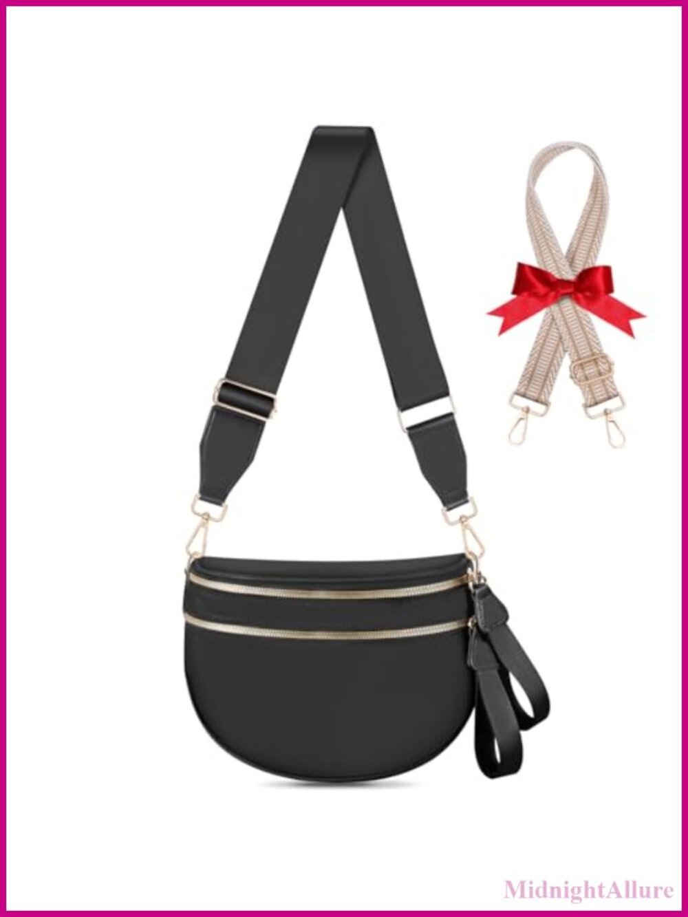 Nylon Checkered Crossbody Bum Bag Large Expandable Fanny Pack with Wallet
